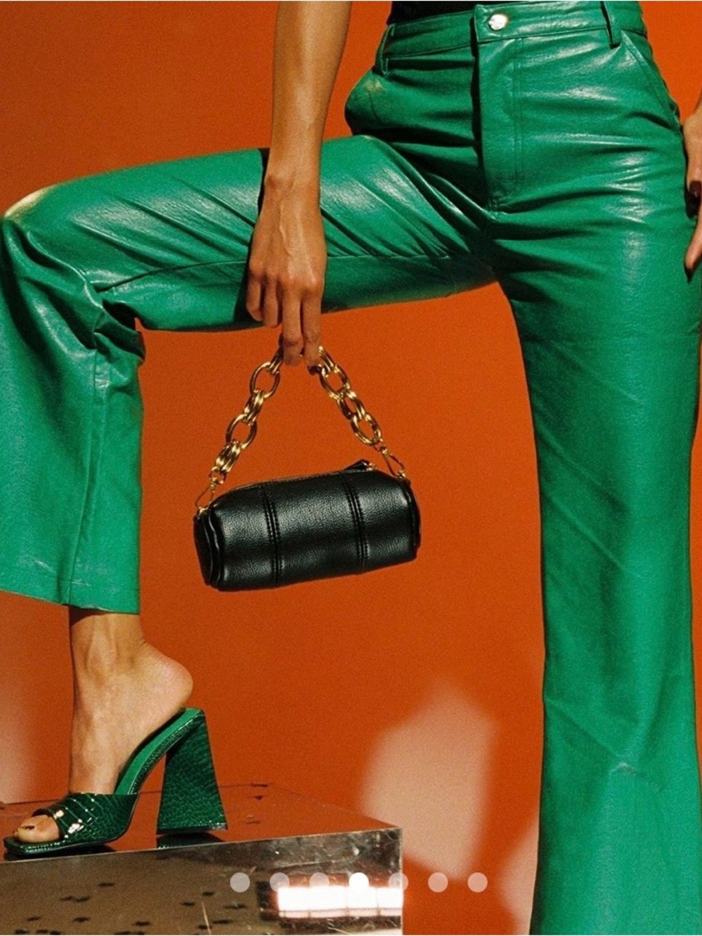 Princess Polly  Green Faux Leather Pants